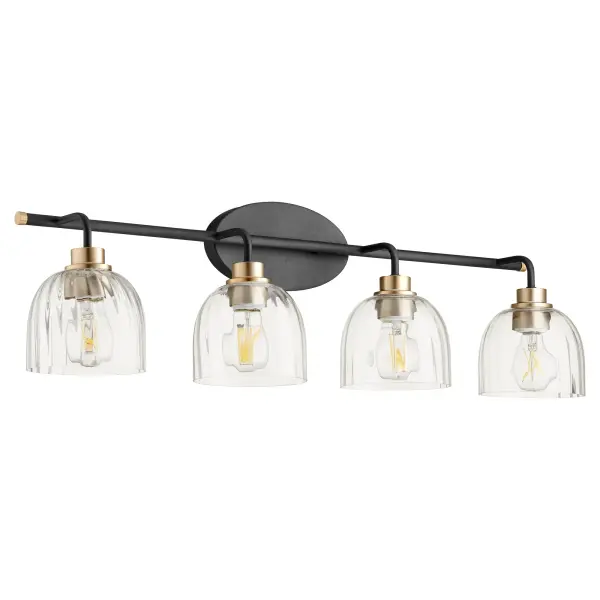 Elegant Art Deco Vanity Light with Sophisticated Two-Tone Finish
