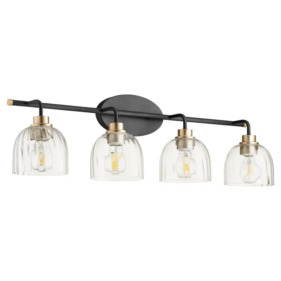 Elegant Art Deco Vanity Light with Sophisticated Two-Tone Finish