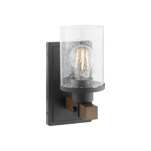 Modern Farmhouse 1-Light Wall Sconce in Textured Black - Image 2