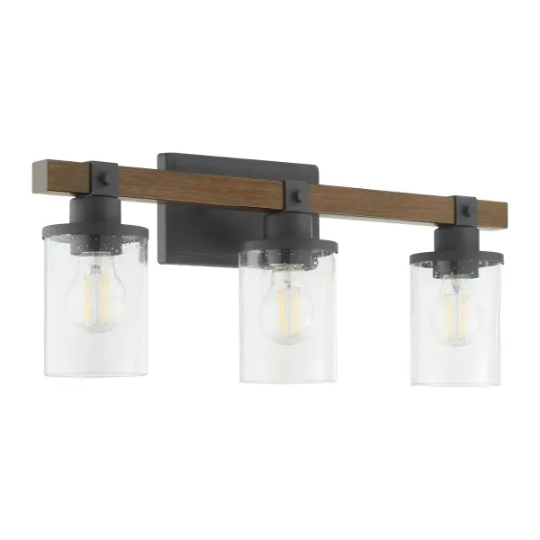 3-Light Vanity in Textured Black - Image 1