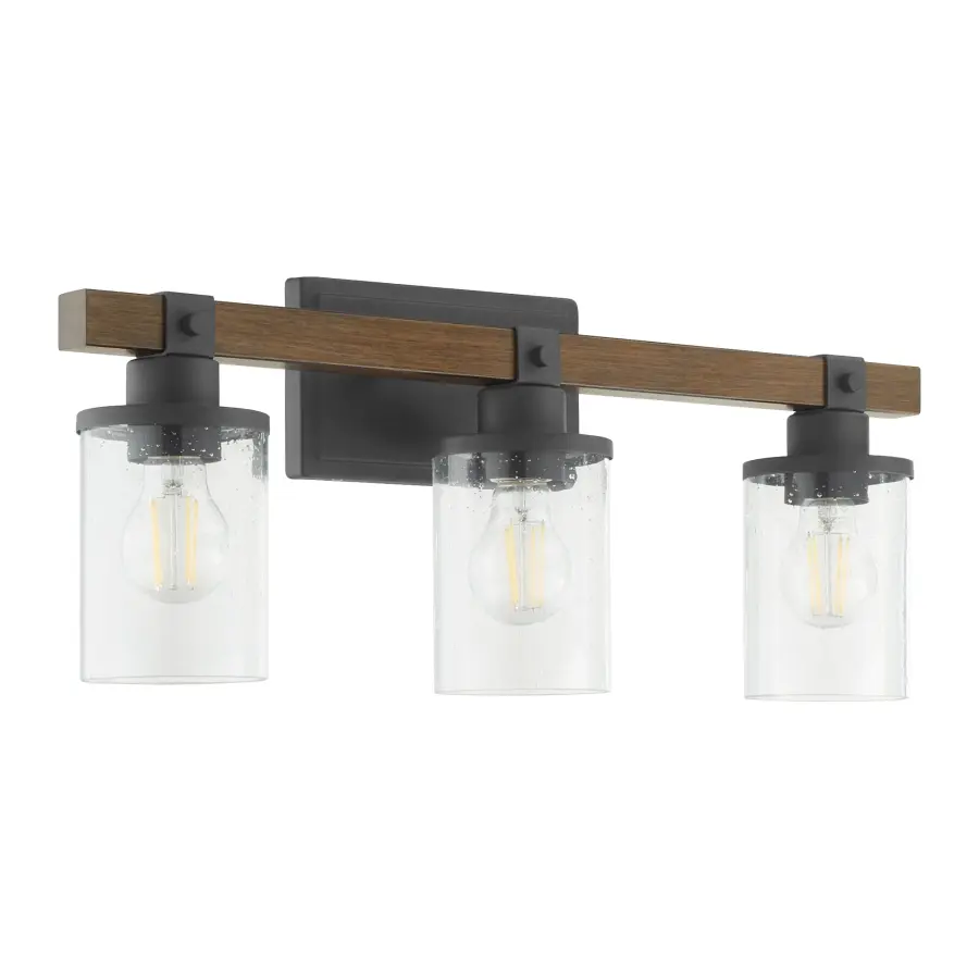 3-Light Vanity in Textured Black - Image 1