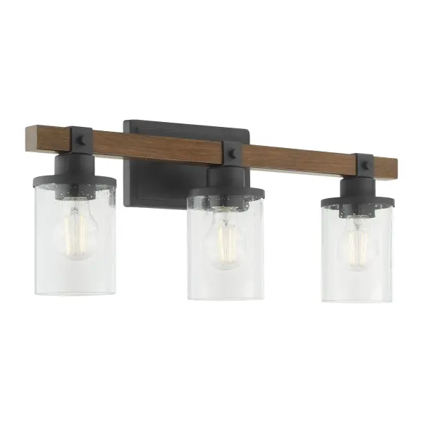 3-Light Vanity in Textured Black - Image 2