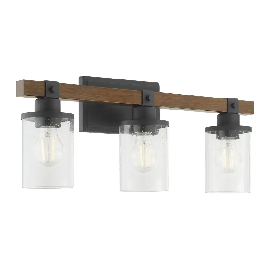 3-Light Vanity in Textured Black - Image 2
