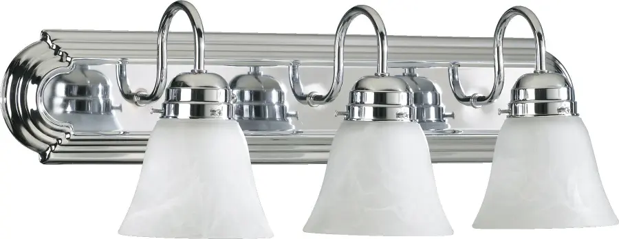 3-Light Chrome Vanity Light with Frosted Glass - Image 1