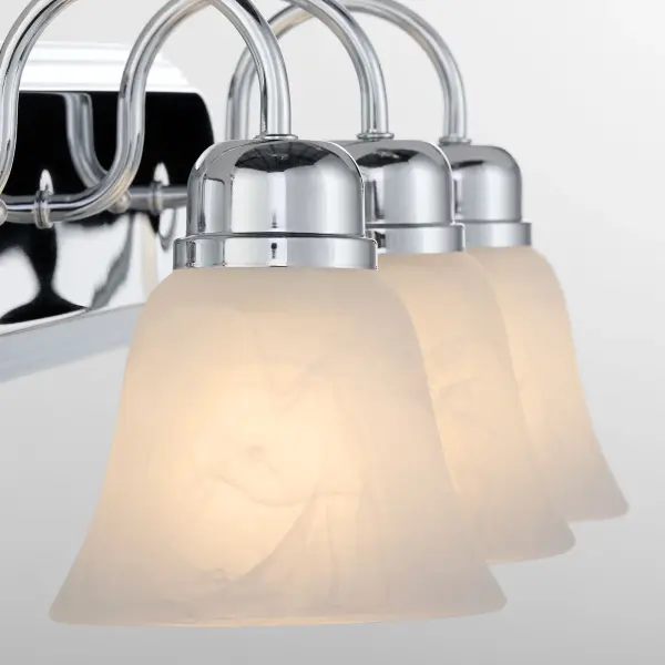 3-Light Chrome Vanity Light with Frosted Glass - Image 3
