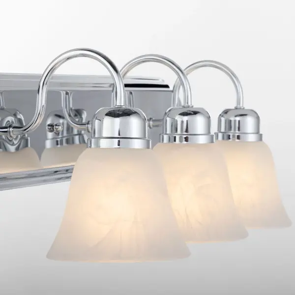 3-Light Chrome Vanity Light with Frosted Glass - Image 4