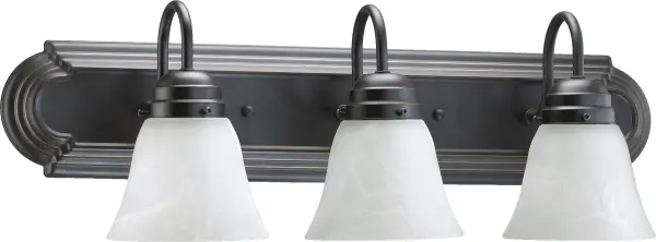 3-Light Traditional Vanity Light with Frosted Glass