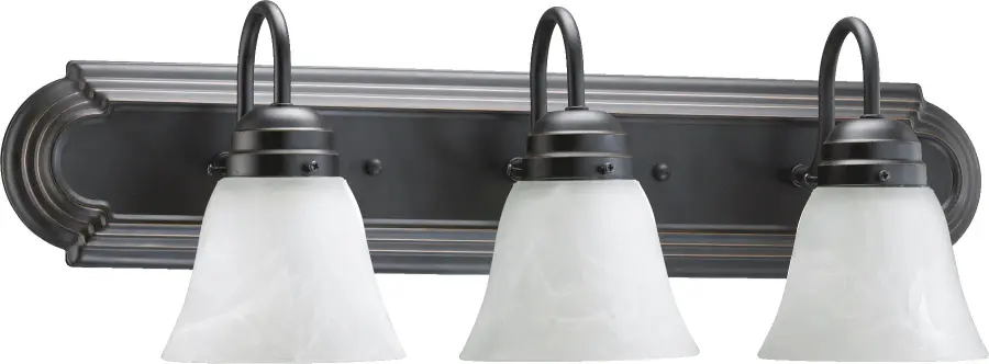 3-Light Traditional Vanity Light with Frosted Glass
