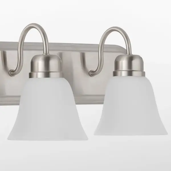 3-Light Satin Nickel Vanity Light with Satin Opal Glass - Image 3