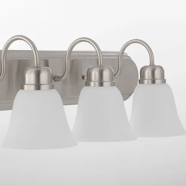 3-Light Satin Nickel Vanity Light with Satin Opal Glass - Image 4