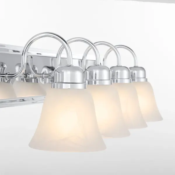 4-Light Chrome Vanity Light with Frosted Glass - Image 3