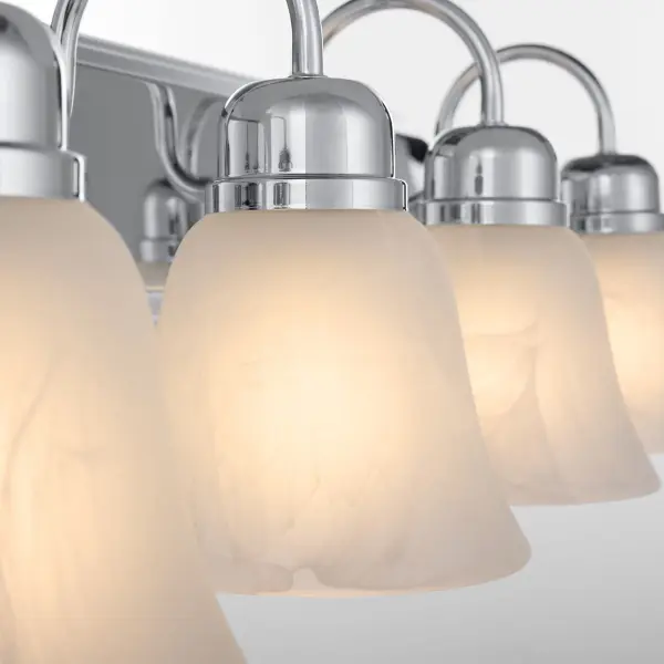 4-Light Chrome Vanity Light with Frosted Glass - Image 4