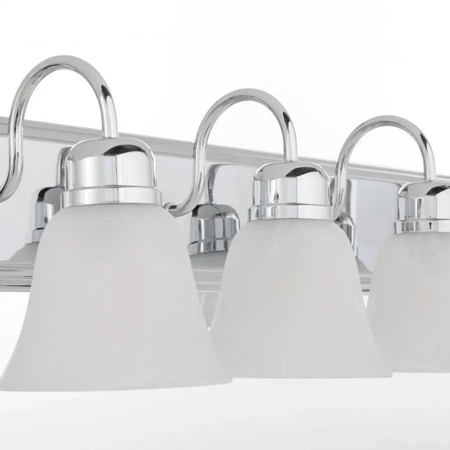 5-Light Chrome Vanity Light with Frosted Glass - Image 4
