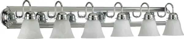 6-Light Chrome Vanity Light with Frosted Glass
