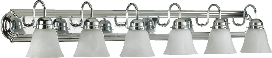 6-Light Chrome Vanity Light with Frosted Glass