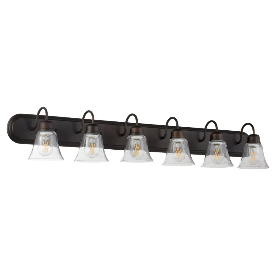 6-Light Traditional Vanity Light in Oiled Bronze - Image 1