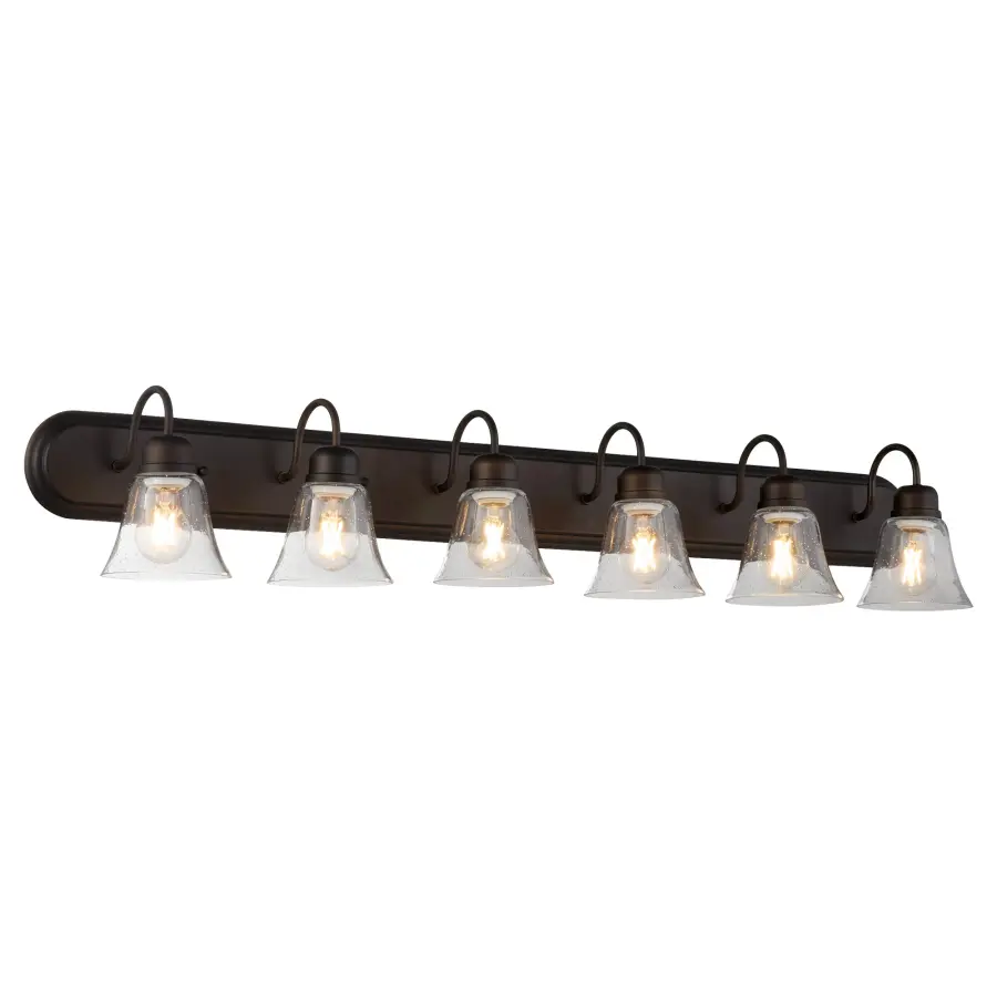 6-Light Traditional Vanity Light in Oiled Bronze - Image 2