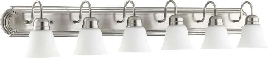 6-Light Traditional Vanity Light in Satin Nickel - Image 1