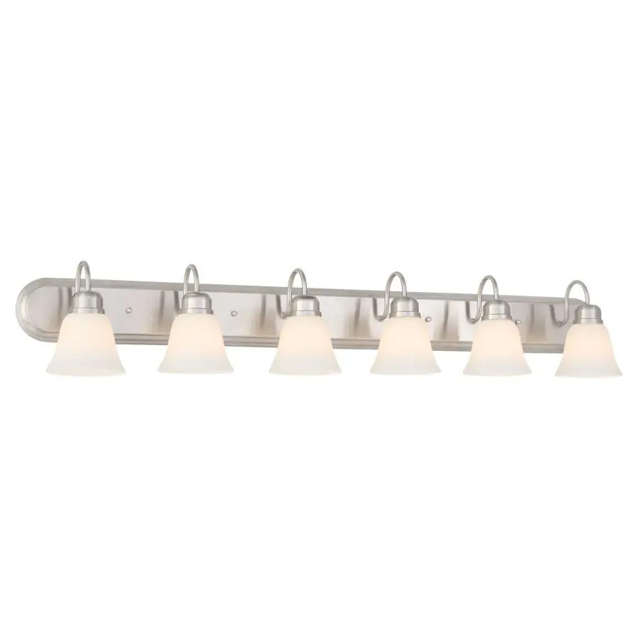 6-Light Traditional Vanity Light in Satin Nickel - Image 2