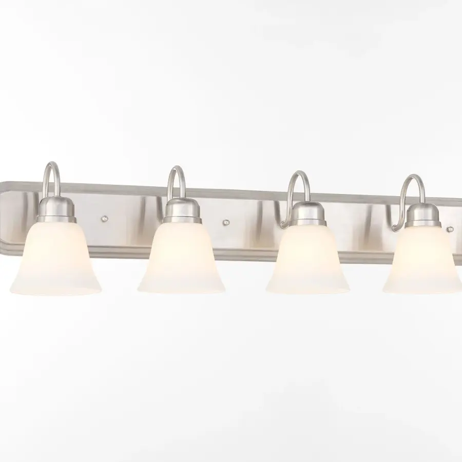 6-Light Traditional Vanity Light in Satin Nickel - Image 3