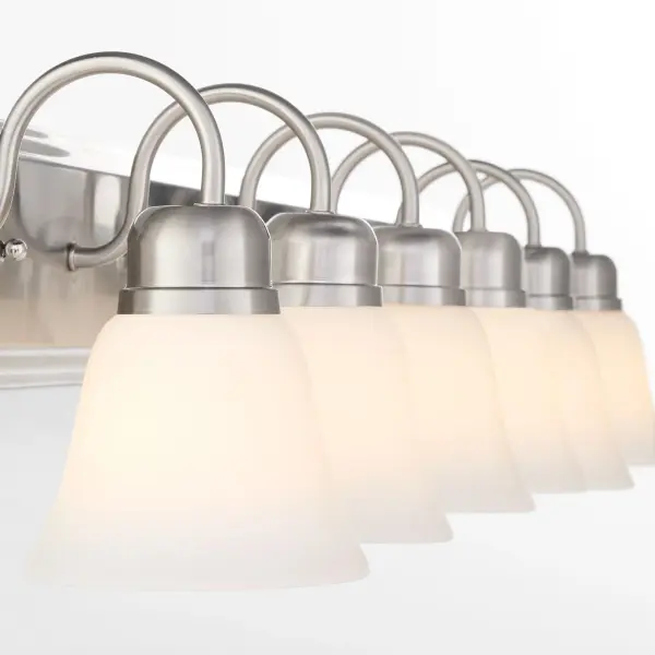 6-Light Traditional Vanity Light in Satin Nickel - Image 4