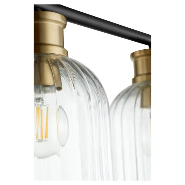 Monarch 3-Light Black & Aged Brass Vanity - Image 3