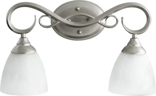 Powell 2-Light Vanity in Classic Nickel