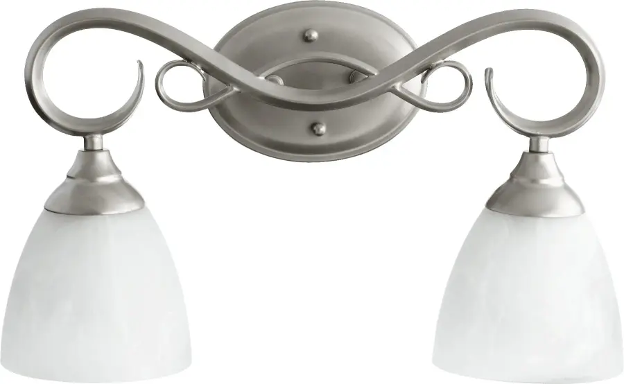 Powell 2-Light Vanity in Classic Nickel
