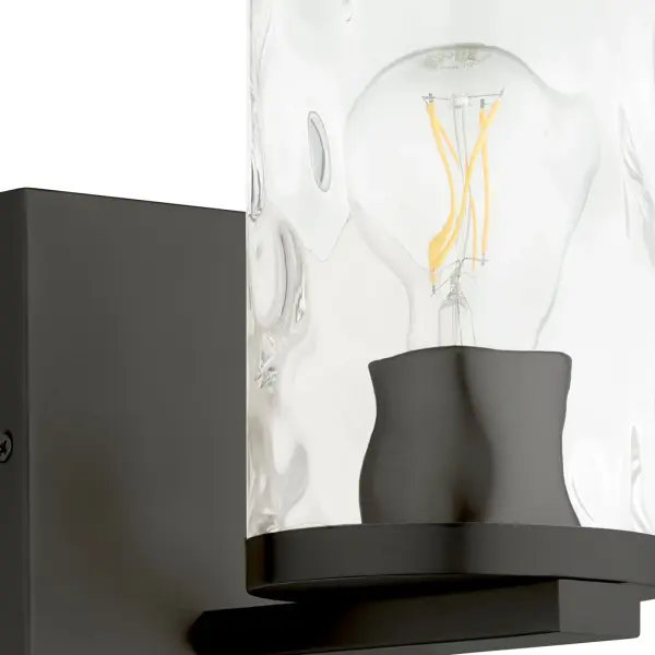 Modern Wall Sconce with Hammered Glass and Clean Lines - Image 1