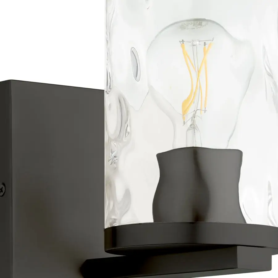 Modern Wall Sconce with Hammered Glass and Clean Lines - Image 1