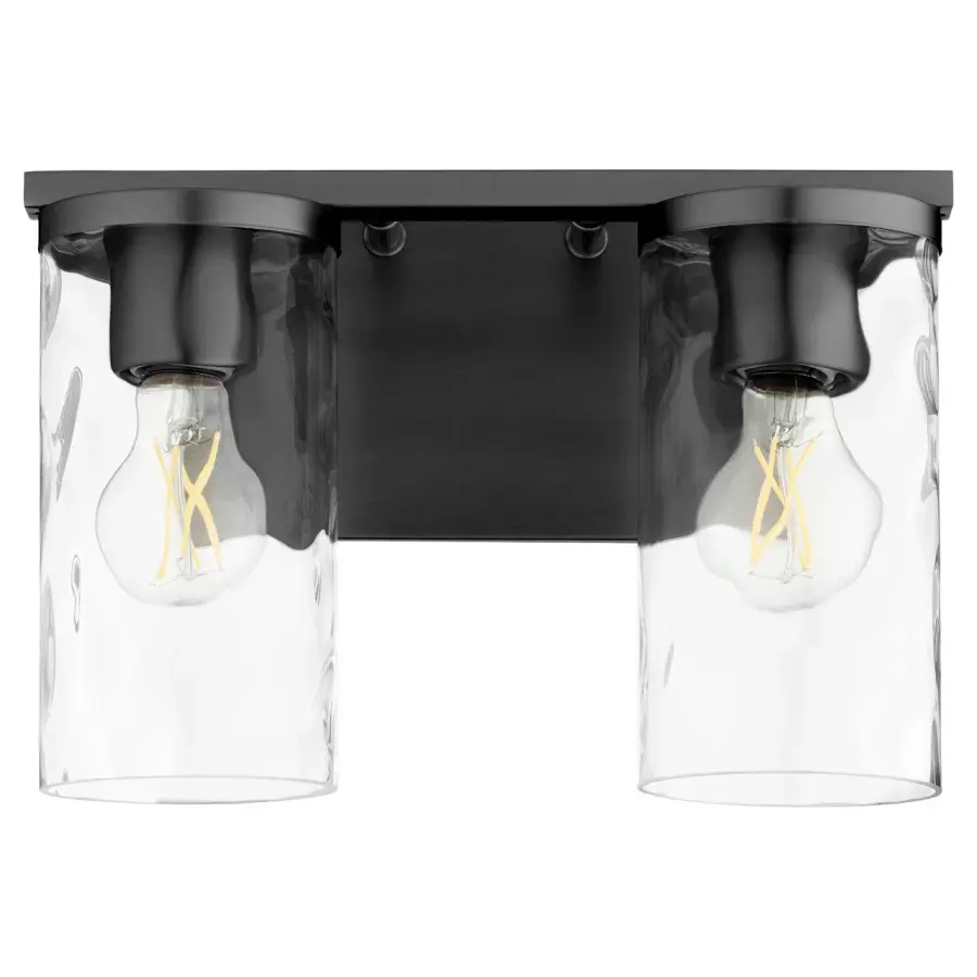 Modern Vanity Light with Distinctive Hammered Glass Detail - Image 1