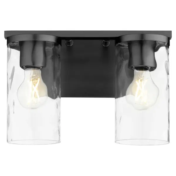 Modern Vanity Light with Distinctive Hammered Glass Detail - Image 2