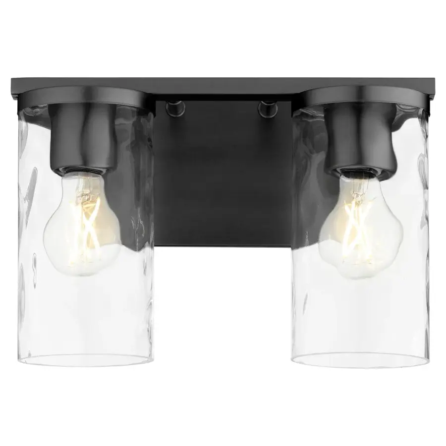 Modern Vanity Light with Distinctive Hammered Glass Detail - Image 2