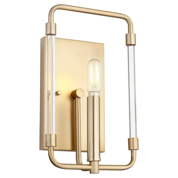 Optic 1-Light Modern Wall Sconce in Aged Brass - Image 2