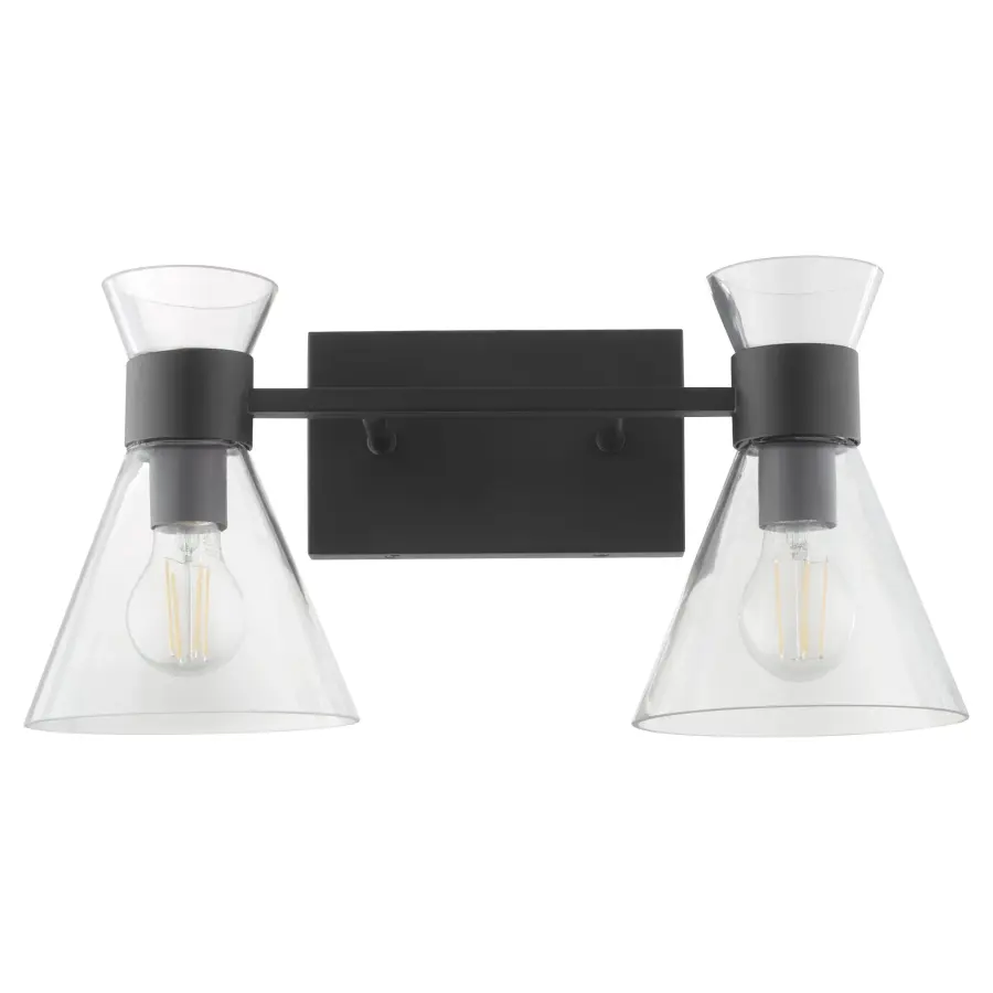 Beldar 2-Light Vanity in Matte Black - Image 1