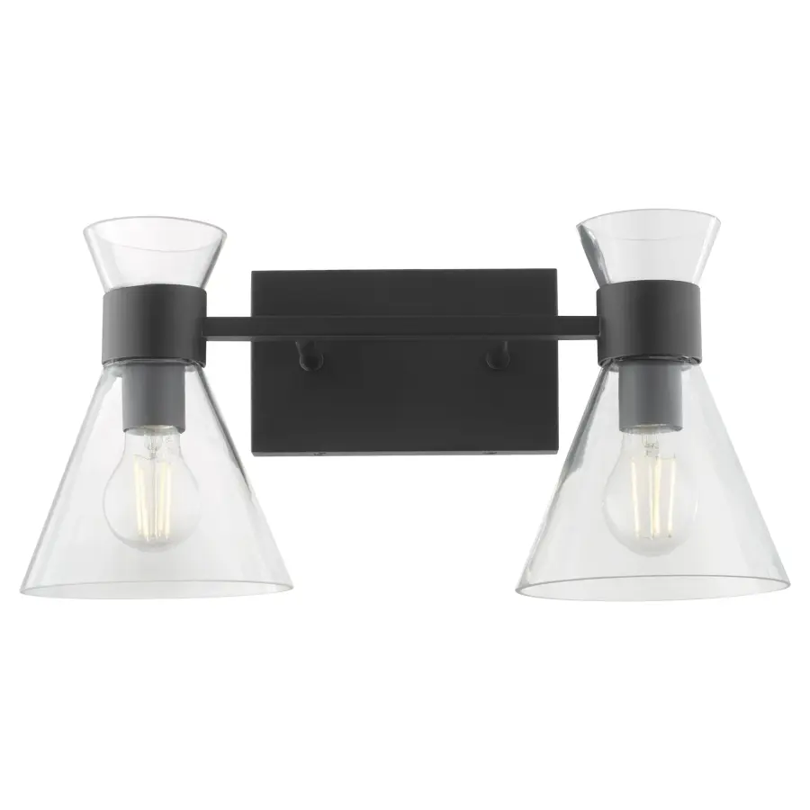 Beldar 2-Light Vanity in Matte Black - Image 2