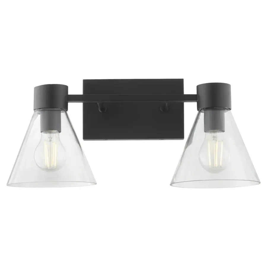 Beldar 2-Light Vanity in Matte Black - Image 6