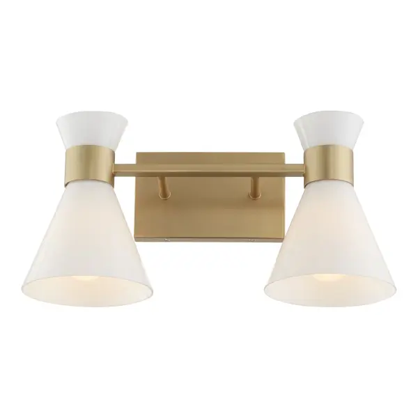 Beldar 2-Light Opal Vanity in Aged Brass - Image 2