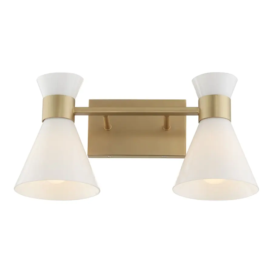 Beldar 2-Light Opal Vanity in Aged Brass - Image 2