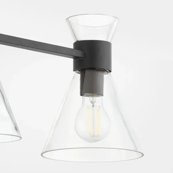 Beldar 3-Light Vanity in Matte Black with Clear Glass - Image 4