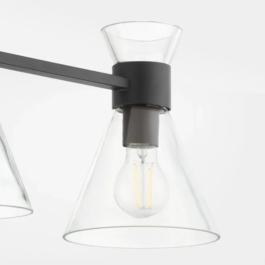 Beldar 3-Light Vanity in Matte Black with Clear Glass - Image 4