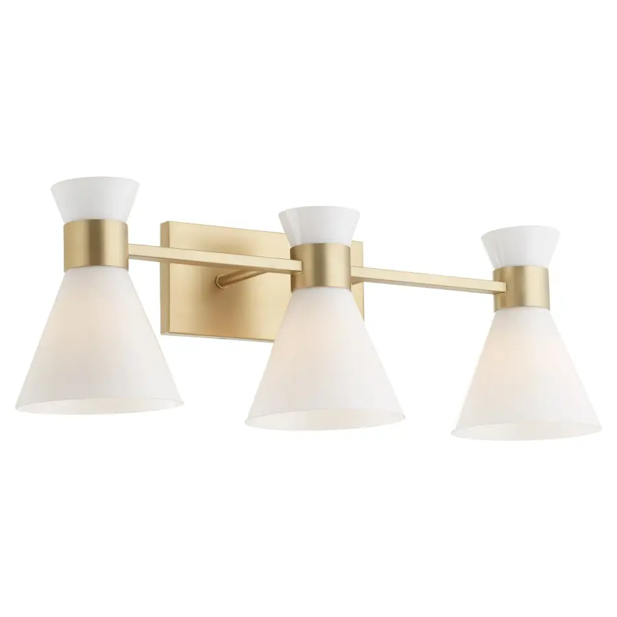 Beldar 3-Light Opal Vanity in Aged Brass - Image 2