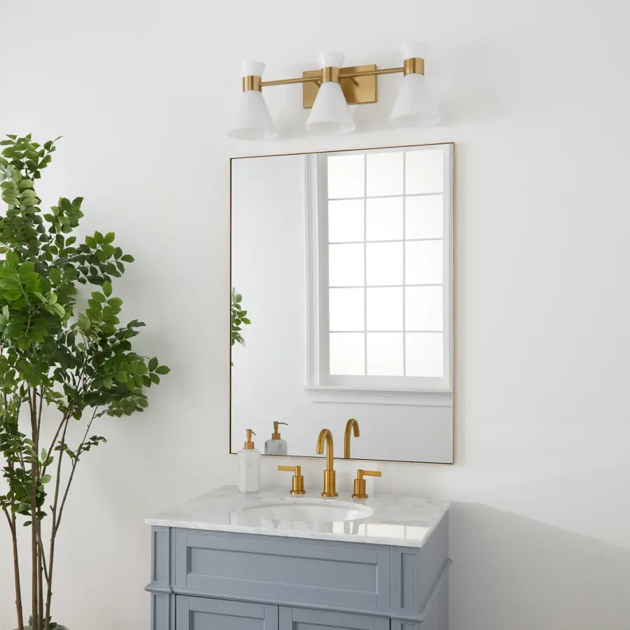 Beldar 3-Light Opal Vanity in Aged Brass - Image 12