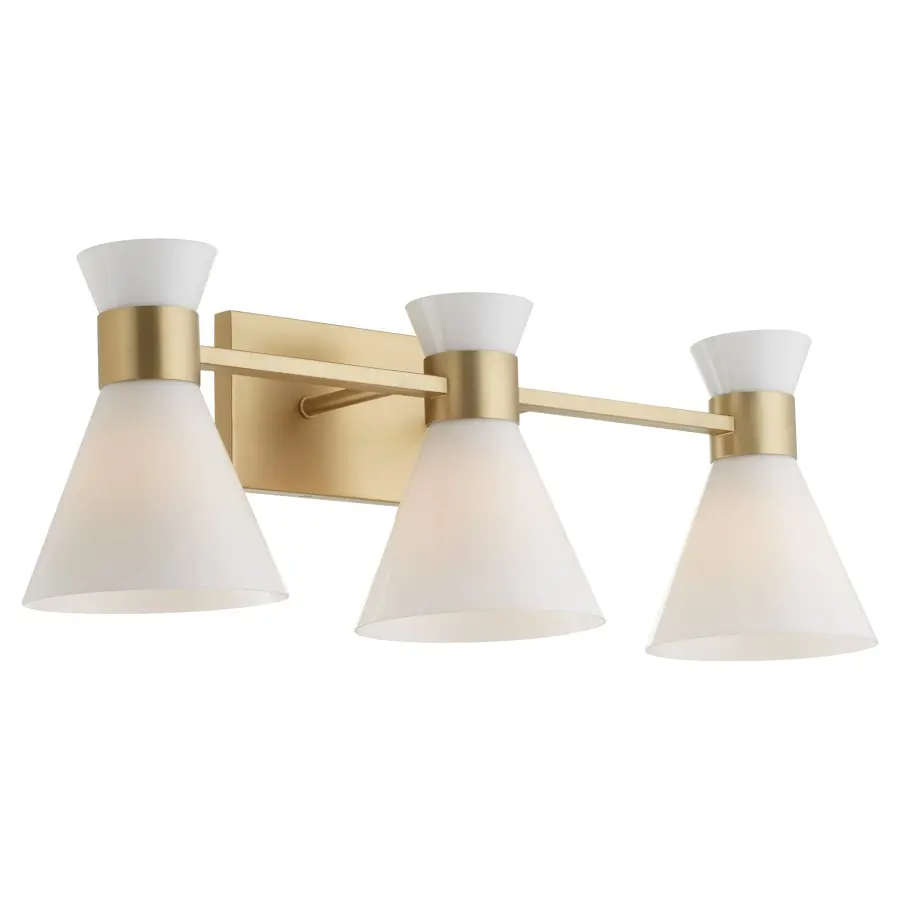 Beldar 3-Light Opal Vanity in Aged Brass - Image 3