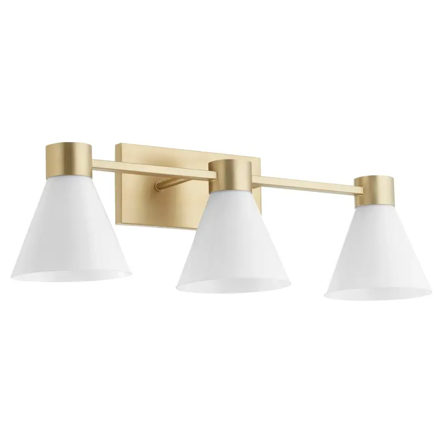 Beldar 3-Light Opal Vanity in Aged Brass - Image 5