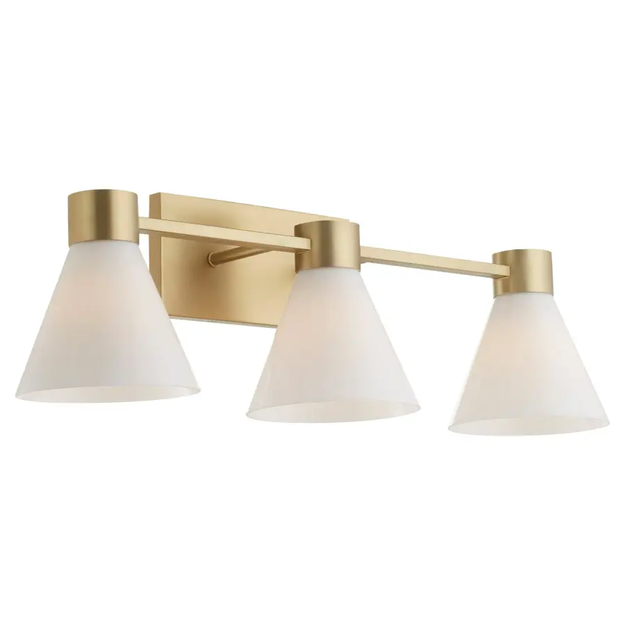 Beldar 3-Light Opal Vanity in Aged Brass - Image 6