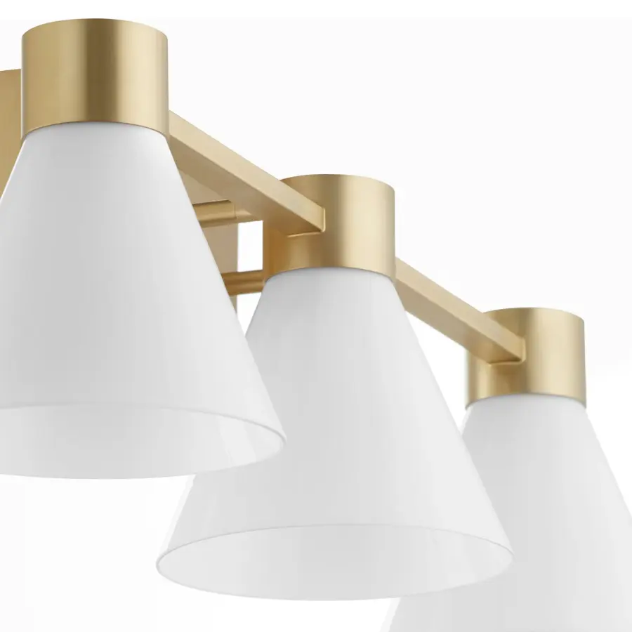 Beldar 3-Light Opal Vanity in Aged Brass - Image 8
