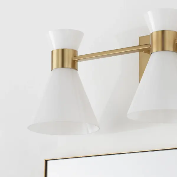 Beldar 3-Light Opal Vanity in Aged Brass - Image 9