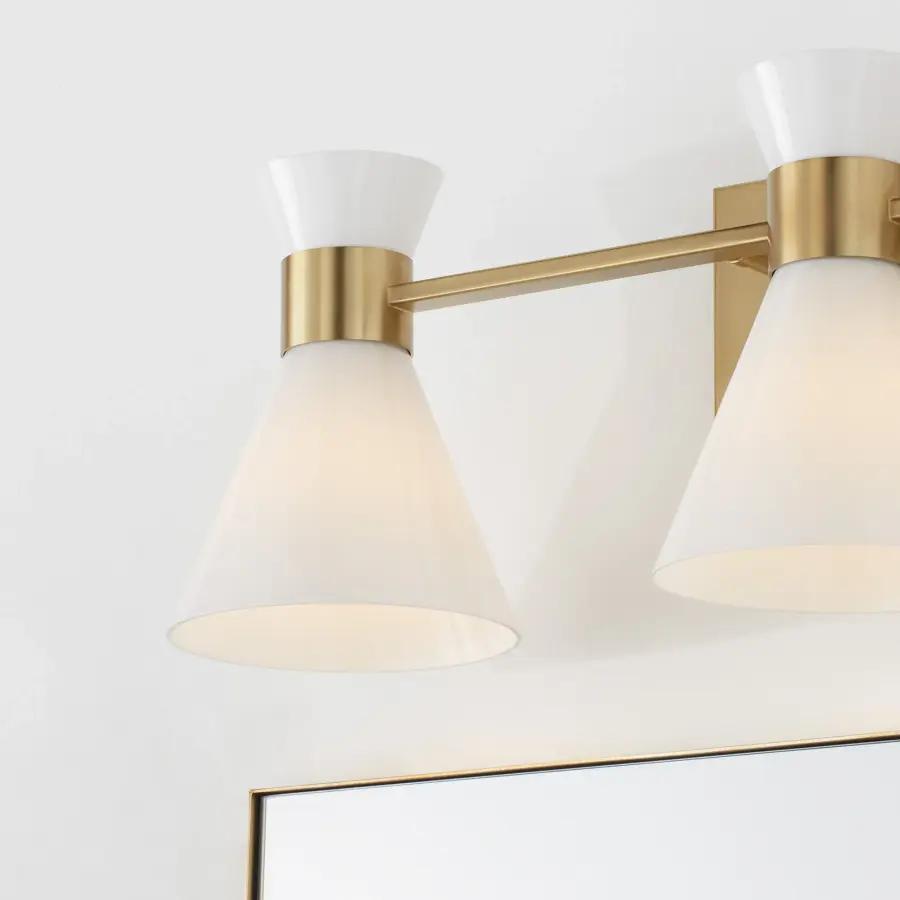Beldar 3-Light Opal Vanity in Aged Brass - Image 10