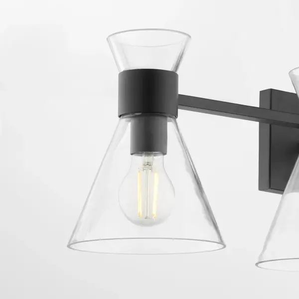 Beldar 4-Light Vanity in Matte Black with Clear Glass - Image 4